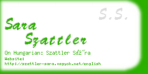 sara szattler business card